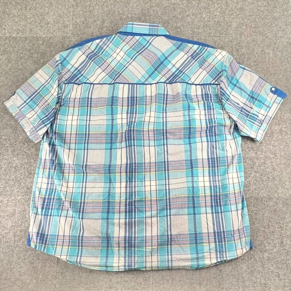 Knockout Jeans Button Up Shirt Mens 3XB Blue Plaid Pearl Snap Pockets & Sleeves - Picture 2 of 8